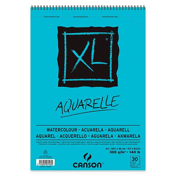 Bloco Papel Aquarela Canson A3 30 Folhas 300g