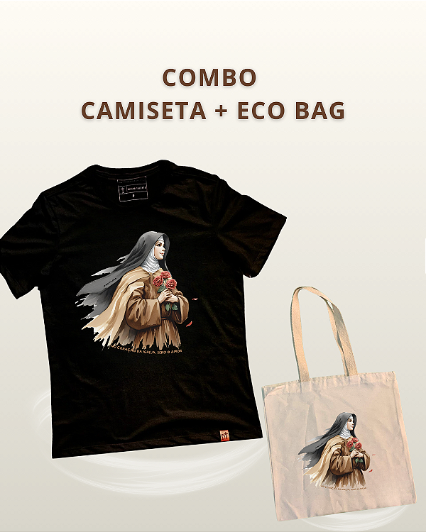 Combo Camiseta Santa Teresinha + Eco Bag - ref 202