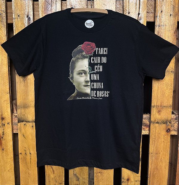 Camiseta Santa Teresinha (farei cair uma chuva de rosas)