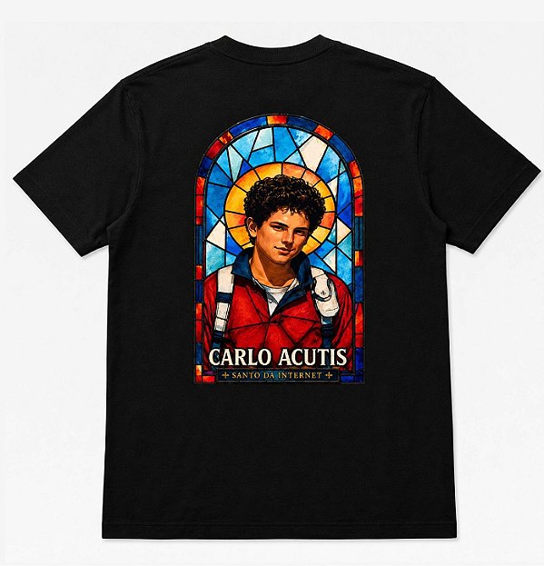 Camiseta Não eu mas Deus São Carlo Acutis