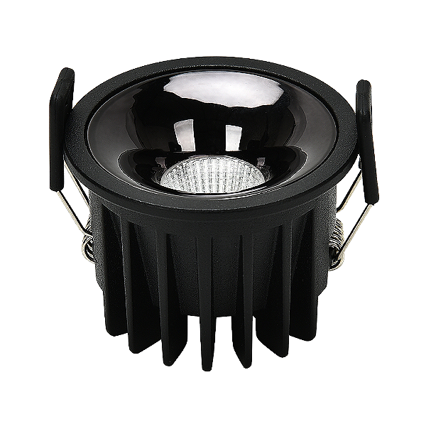 Spot LED Embutido Redondo Full Black 7W Preto Cristallux
