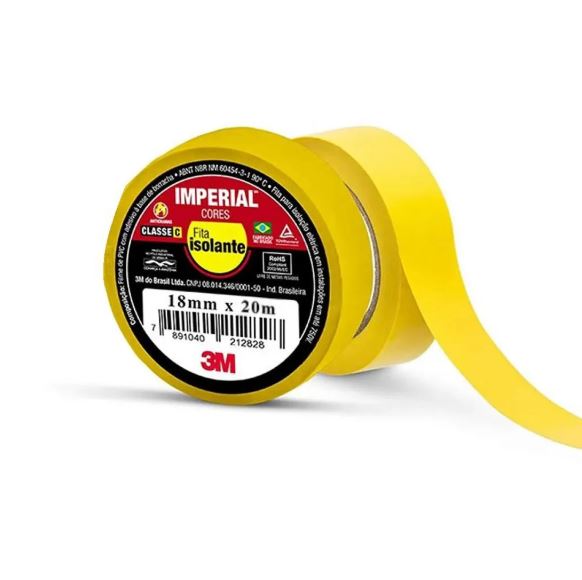 Fita Isolante Imperial Amarela 18mmX20M 3M