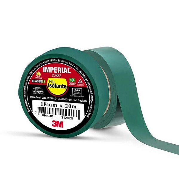 Fita Isolante Imperial Verde 18mmX20M 3M