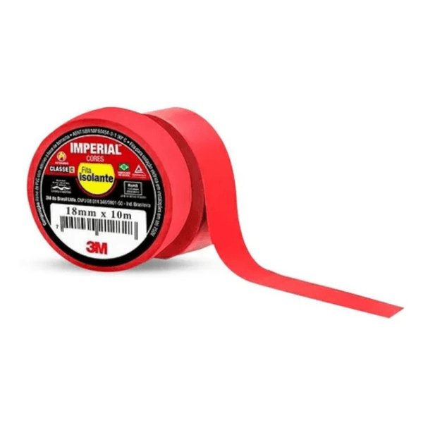 Fita Isolante Imperial Slim Vermelha 18mmX10M 3M
