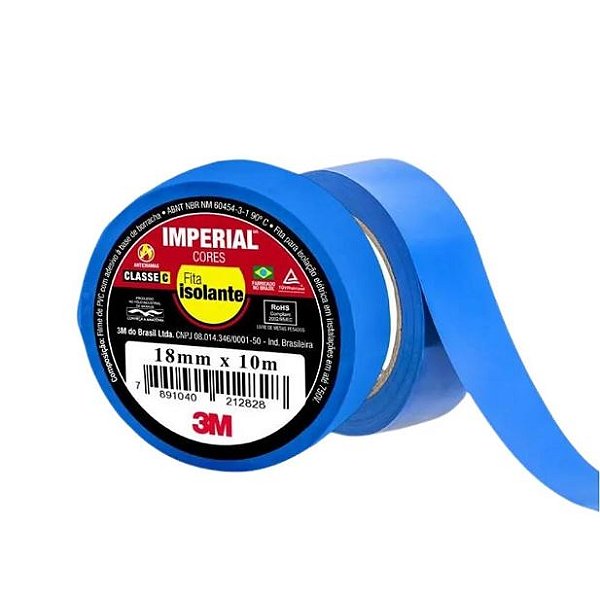 Fita Isolante Imperial Slim Azul 18mmX10M 3M