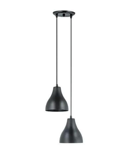 Luminária Pendente Loft Com 2 Lâmpadas 311/2 Preta Dital