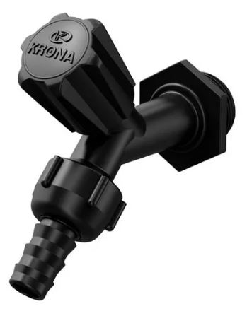 Torneira De Jardim Slim PVC Preto 1/2 E 3/4 Krona