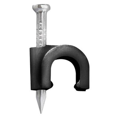 Fixador Para Fios E Cabos Com Prego 4mm Preto Serrana
