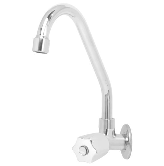 Torneira Metálica De Parede Para Cozinha Com Bica Alta e Móvel C50 Alpha