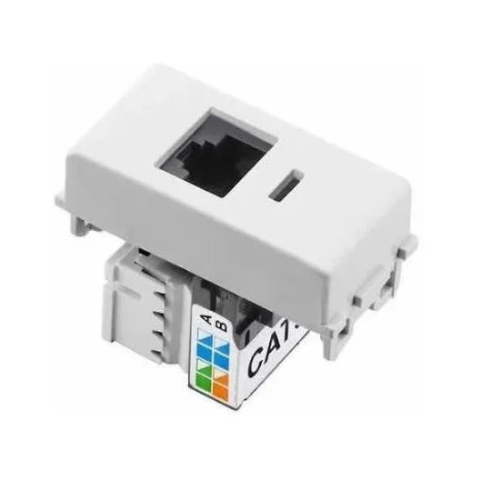 Módulo Tomada Para Transmissão de Dados RJ 45 Cat 6 Branco Tramontina