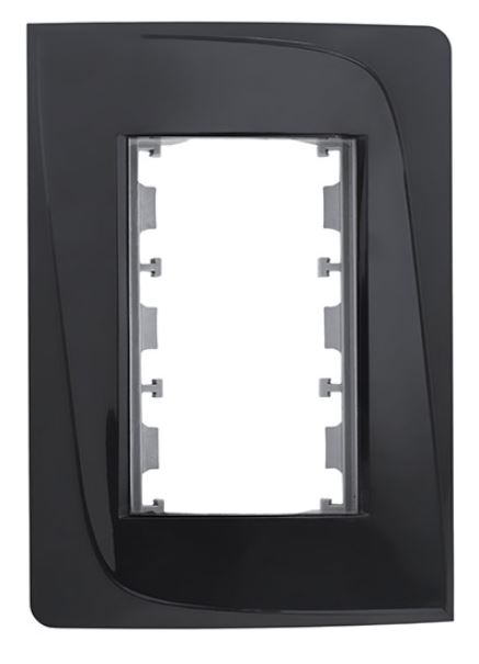 Placa Com Bastidor para 3 Módulos 4x2 Pezzi 50.000 Tendenza Preta