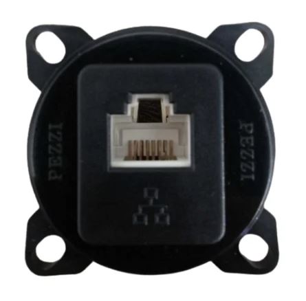 Tomada RJ45 Para Piso Com Moldura e Conector CAT5 Pezzi 10.000 Preto
