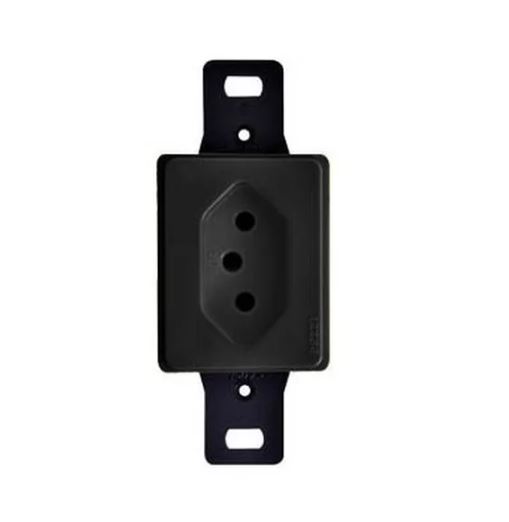 Tomada Vertical Para Condulete 2P+T 10A Sem Placa Pezzi Preto
