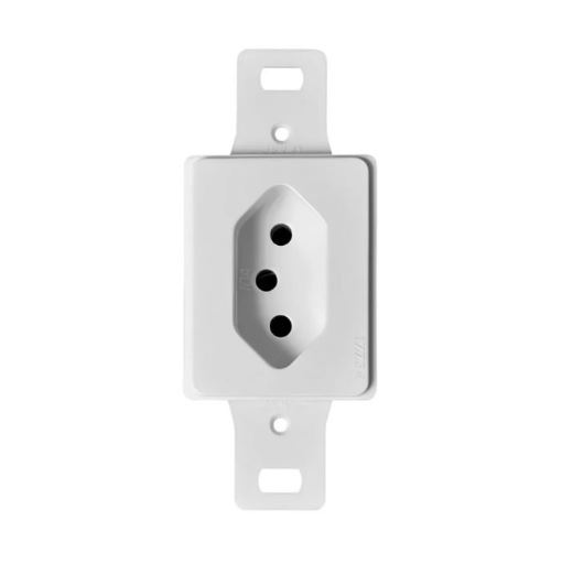 Tomada Vertical Retangular 2P+T 10A Sem Placa Branca 40.000 Pezzi