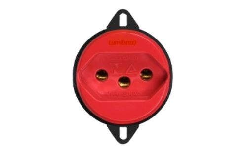 Modulo De Tomada Embutido Para Piso 2P+T 20A Vermelha Sem Haste