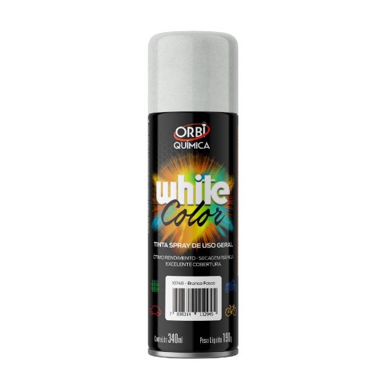 Tinta Spray Branco Fosco 340ml Orbi Química