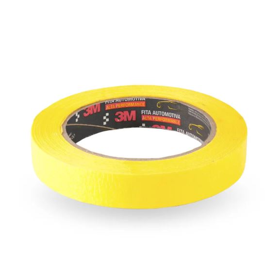 Fita Crepe Automotiva 3M De Alta Performance Amarela 18mm X 40m