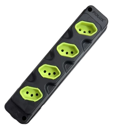 Barra De Tomada Com 4 Tomadas 2P+T20A Fiolux Robust