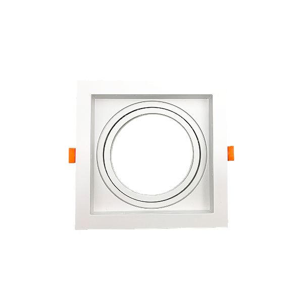 Spot Recuado Quadrado Branco Para Lampada Ar111 Com Soquete  Gu10