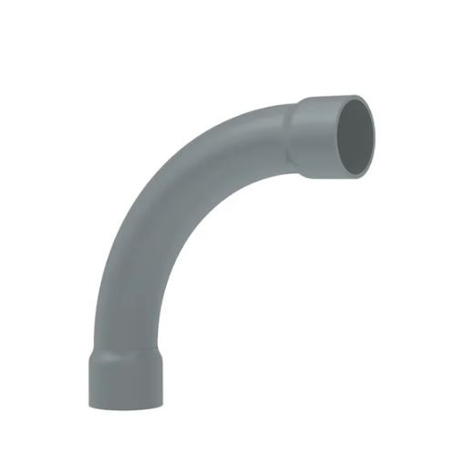 Curva Com Bolsa Para Eletroduto PVC 1/2 Polegada Rígido Cinza