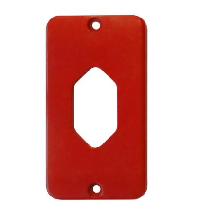 Tampa Com Tomada Hexagonal Vertical Para Condulete 1/2" e 3/4" Vermelho
