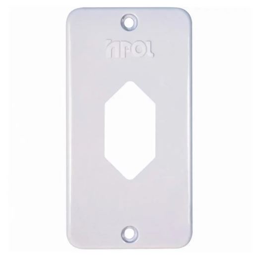 Tampa Com Tomada Hexagonal Vertical Para Condulete 1/2" e 3/4" Branco