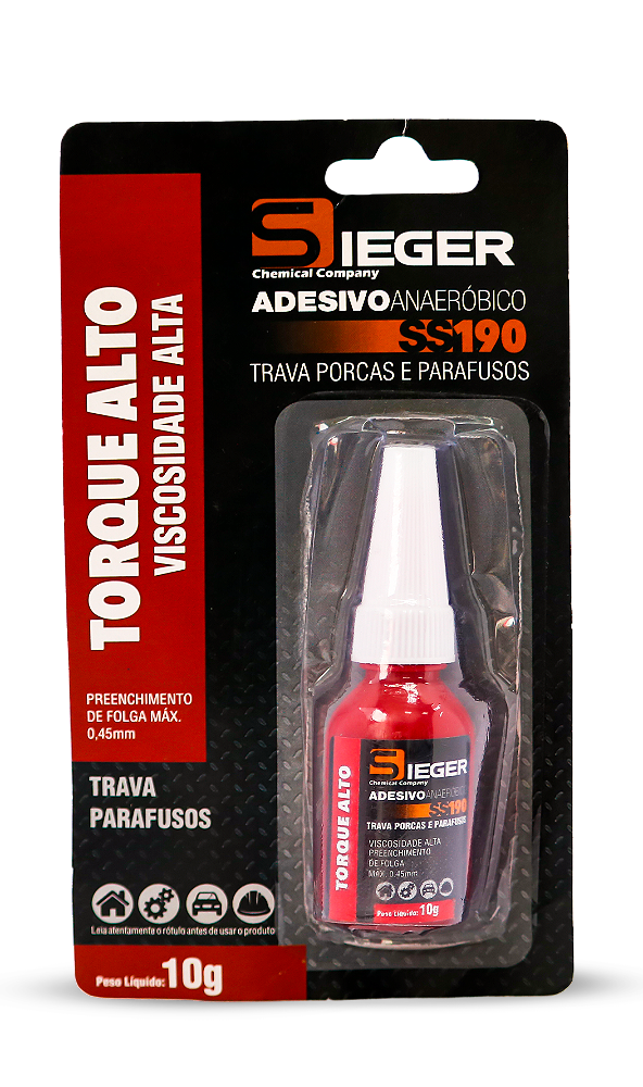 Adesivo Anaeróbico Trava Roscas com Alta Resistência 10g SS190 Sieger