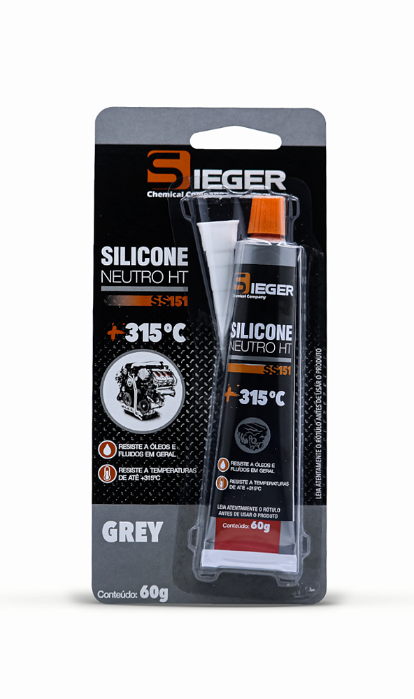 Silicone Para Alta temperatura Cinza 60g SS151 Sieger