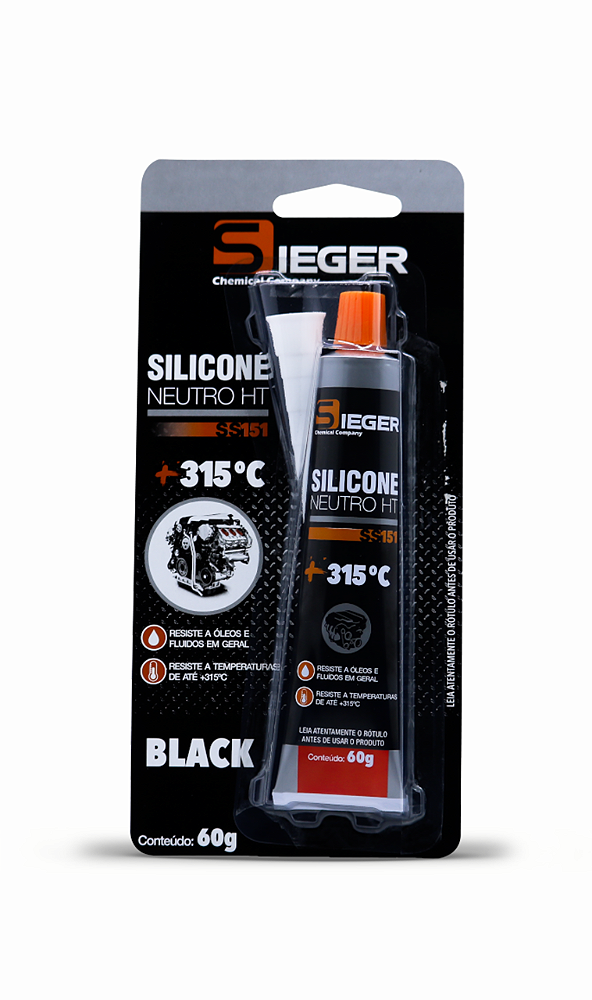 Silicone Para Alta temperatura Preto 60g SS151 Sieger