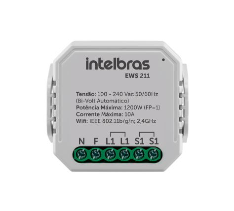 Controlador Smart Wi-Fi Com Entrada Para 1 Interruptor EWS 211 Intelbras