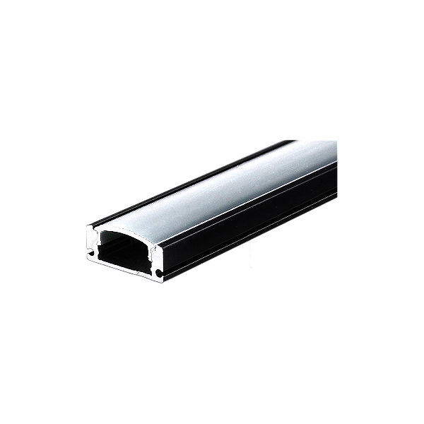 Perfil de Alumínio de Sobrepor 16,7mm x 6,1 mm Preto 3 Metros Cristall Deccor Accua