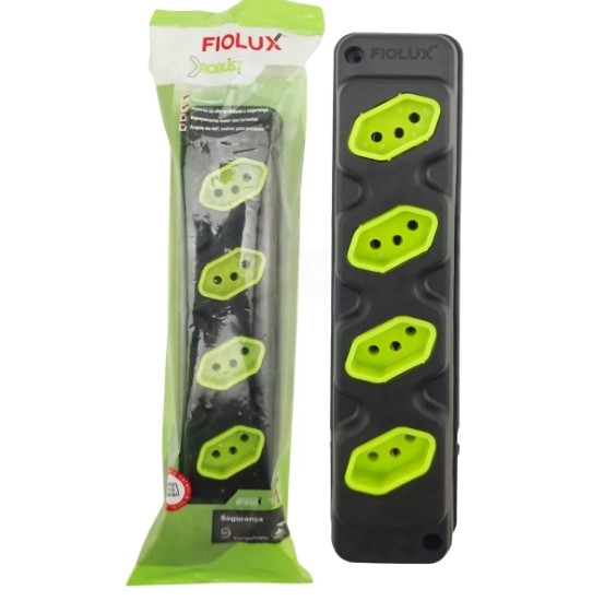 Barra De Tomada Com 4 Tomadas 2P+T 20A Fiolux Robust