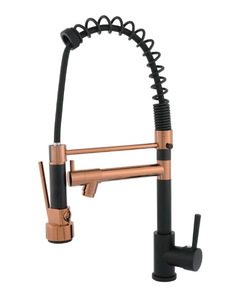 Torneira Monocomando Gourmet Sublime 060 Preto e Rose Talita