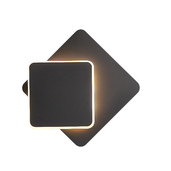 Arandela LED Cristall Wall Tenerife 10W 3000K 800lm Bivolt Ferro Preta IP20