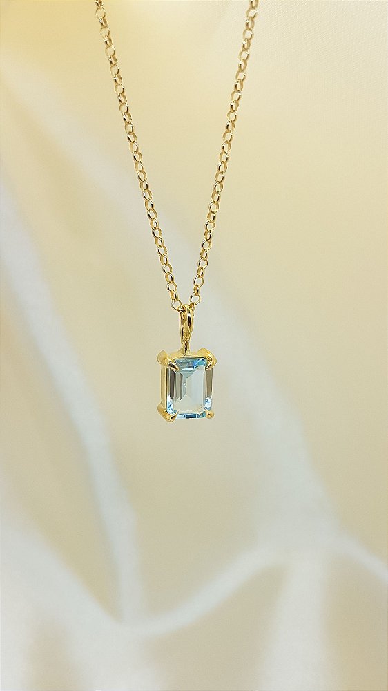 Colar Mater - ouro amarelo 18k e topázio sky