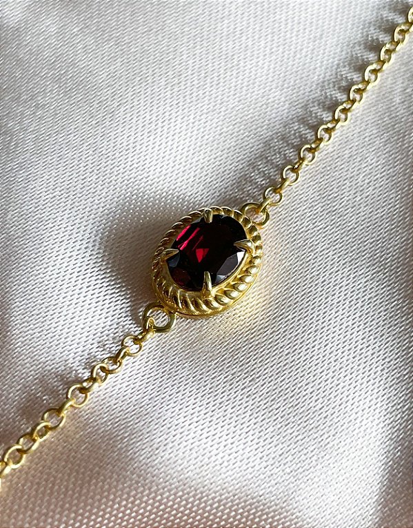 Pulseira Drina - ouro amarelo 18k e rodolita