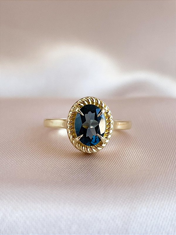 Anel Drina - ouro amarelo 18k e topázio London