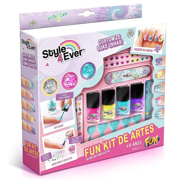 Kit De Artes Decore Suas Unhas Glitter