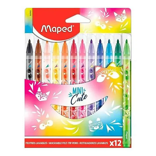 Caneta Maped Hidrografica Mini Cute C/ 12 Cores