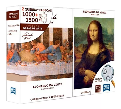 Quebra Cabeça Duplo Leonardo Da Vinci Monalisa e a Última Ceia