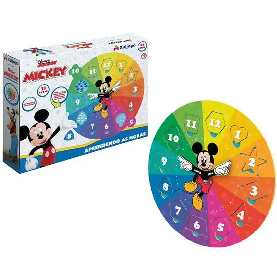 Quebra-Cabeça Aprendendo as Horas Mickey - Xalingo