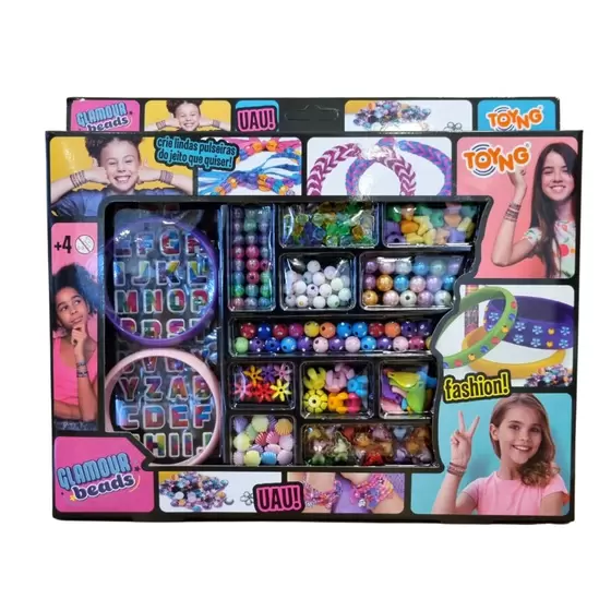 Kit Decora Pulseiras com Adesivos e Miçangas - Toyng