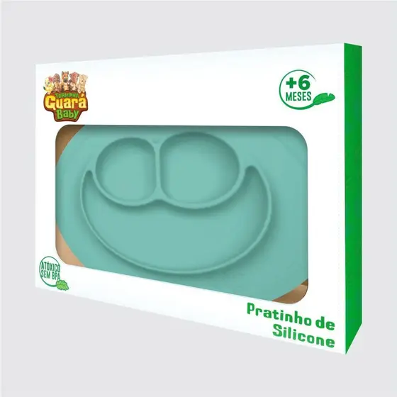Pratinho de Silicone Verde Água Turminha Guará - Semaan