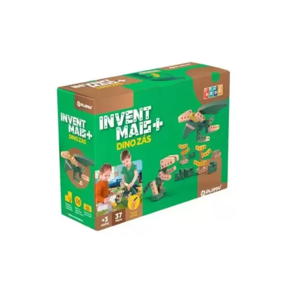 Brinquedo de Montar Invent Mais Dino Zas 37 Peças Playou - Semaan
