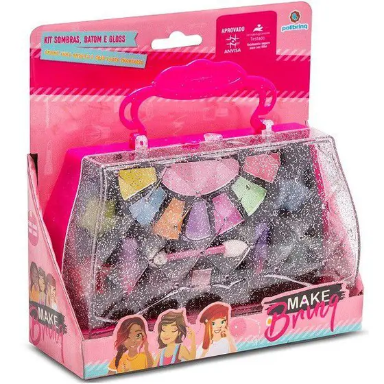 Make Brinq Maleta Com Sombras, Batom e Gloss