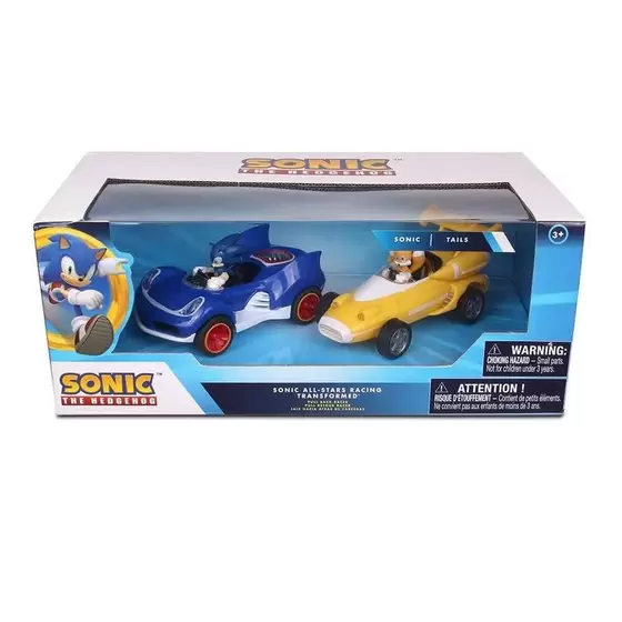 Kit C/2 Carrinhos Pull Back Sonic e Tails