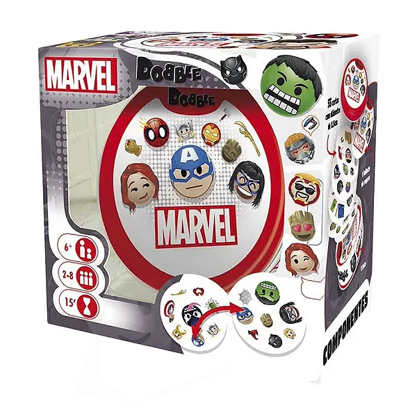 Jogo de Cartas Dobble Marvel Emoji