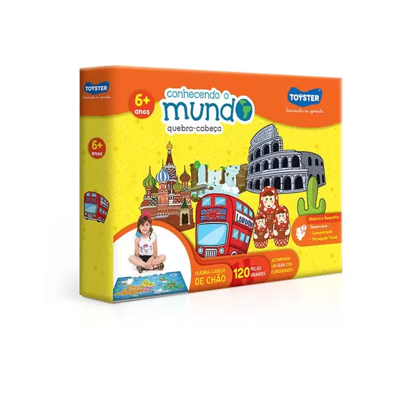 Quebra-Cabeça Grandão Conhecendo O Mundo 120 Peças