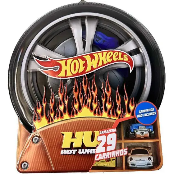 Maleta Porta Carrinho Hot Wheels Roda Metalica