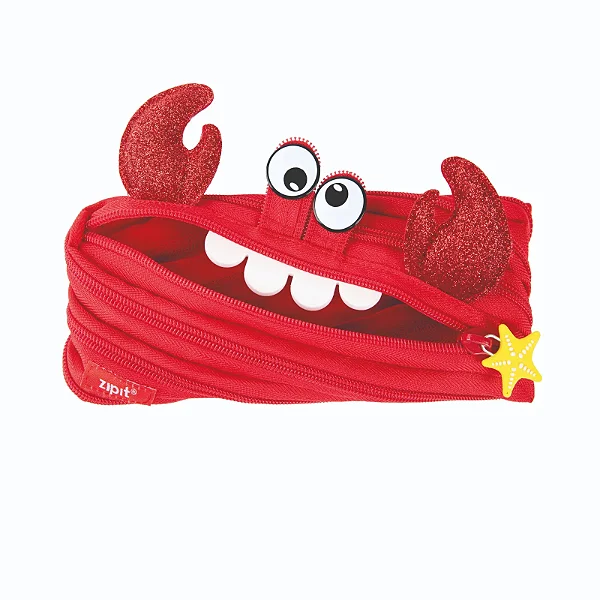 Estojo Escolar Animal Monster Caranguejo Zipit